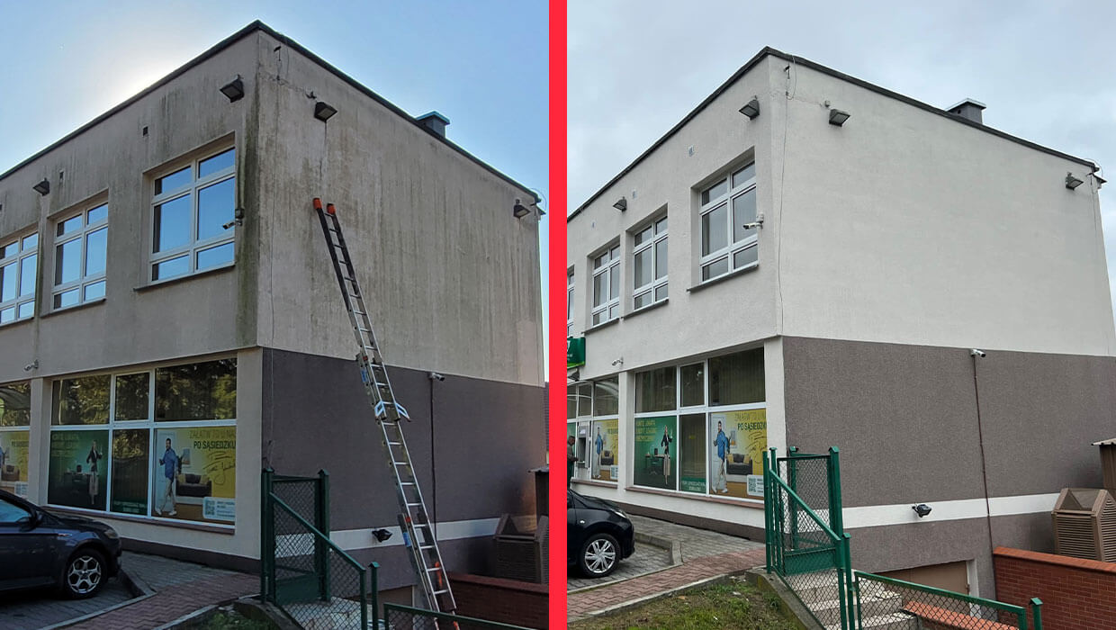 Malowanie elewacji budynku banku