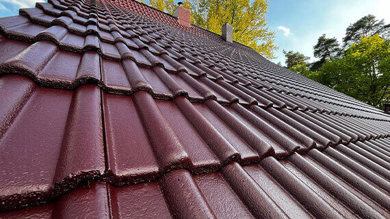 Efekt malowania dachówki Efekt malowania dachówki