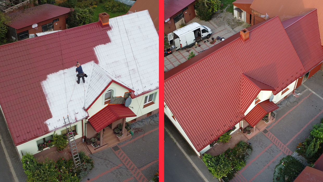 Gruntowanie i malowanie blachodachówki - Bodzów