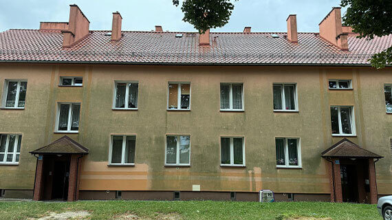 Gubin czyszczenie elewacji Czyszcznie elewacji w Gubicie przed po