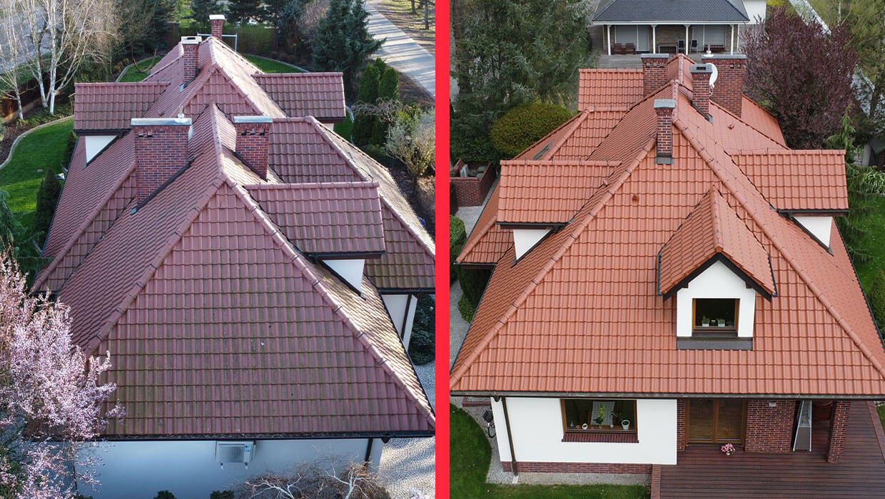 Mycie dachu pod niskim ciśnieniem - Wolsztyn