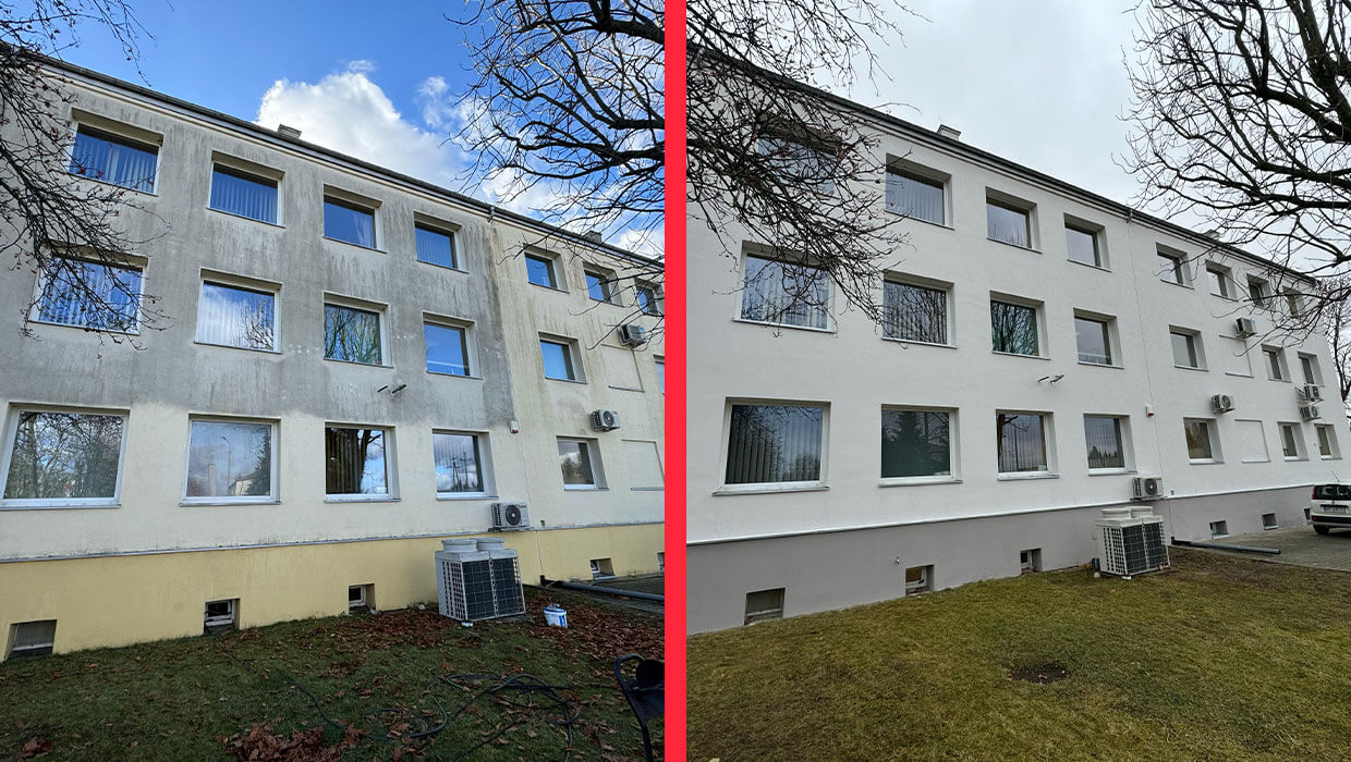 Mycie i malowanie elewacji Energa - Mława