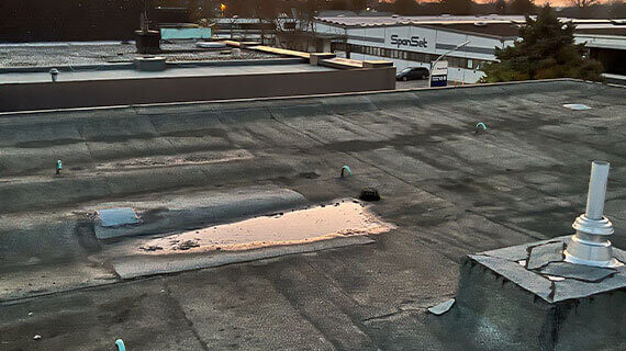 Wymiana papy na dachu przed po