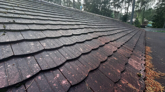Przed myciem i impregnacją dachu Fichtenwalde Impregnacja dachu Fichtenwalde