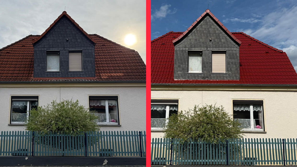 Malowanie dachu w Belgern-Schildau