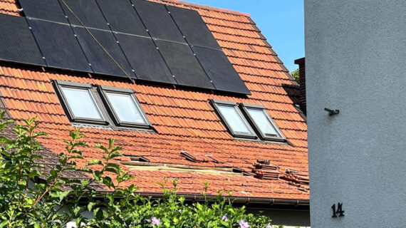 Słubice - przed i po malowaniu dachu