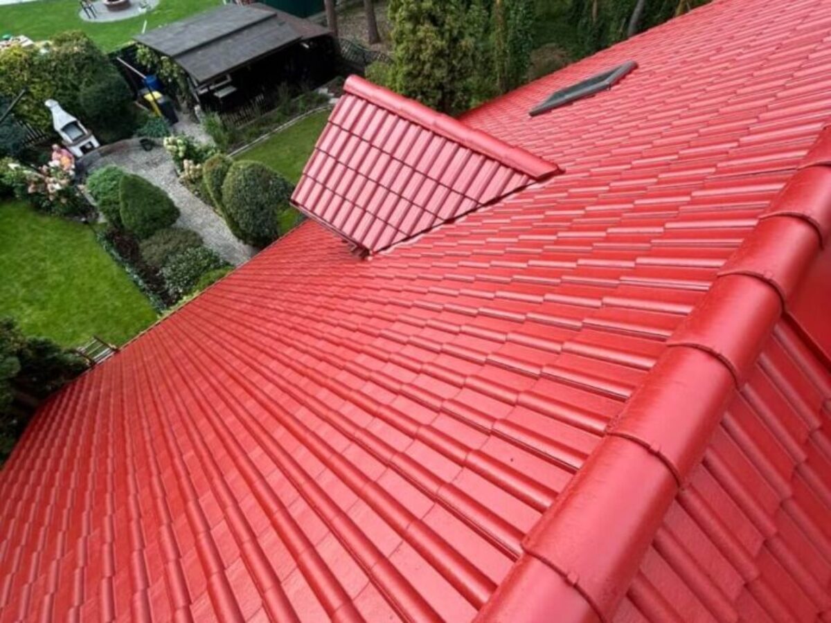 Efekt po malowaniu dachu w Jeziorna koło Nowej Soli Malowanie dachu Jeziorna